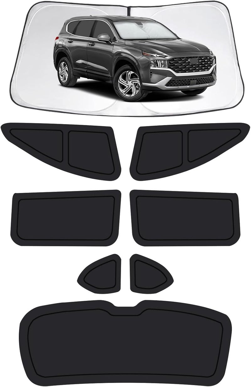 FSHAANY'S Car Window Shades for Hyundai Santa Fe 2019-2023, Full Car Window Covers for Privacy, Sunshades for Santa Fe Front Rear Windshield Side Windows to Block UV and Protect Privacy(8pcs) - Image 1
